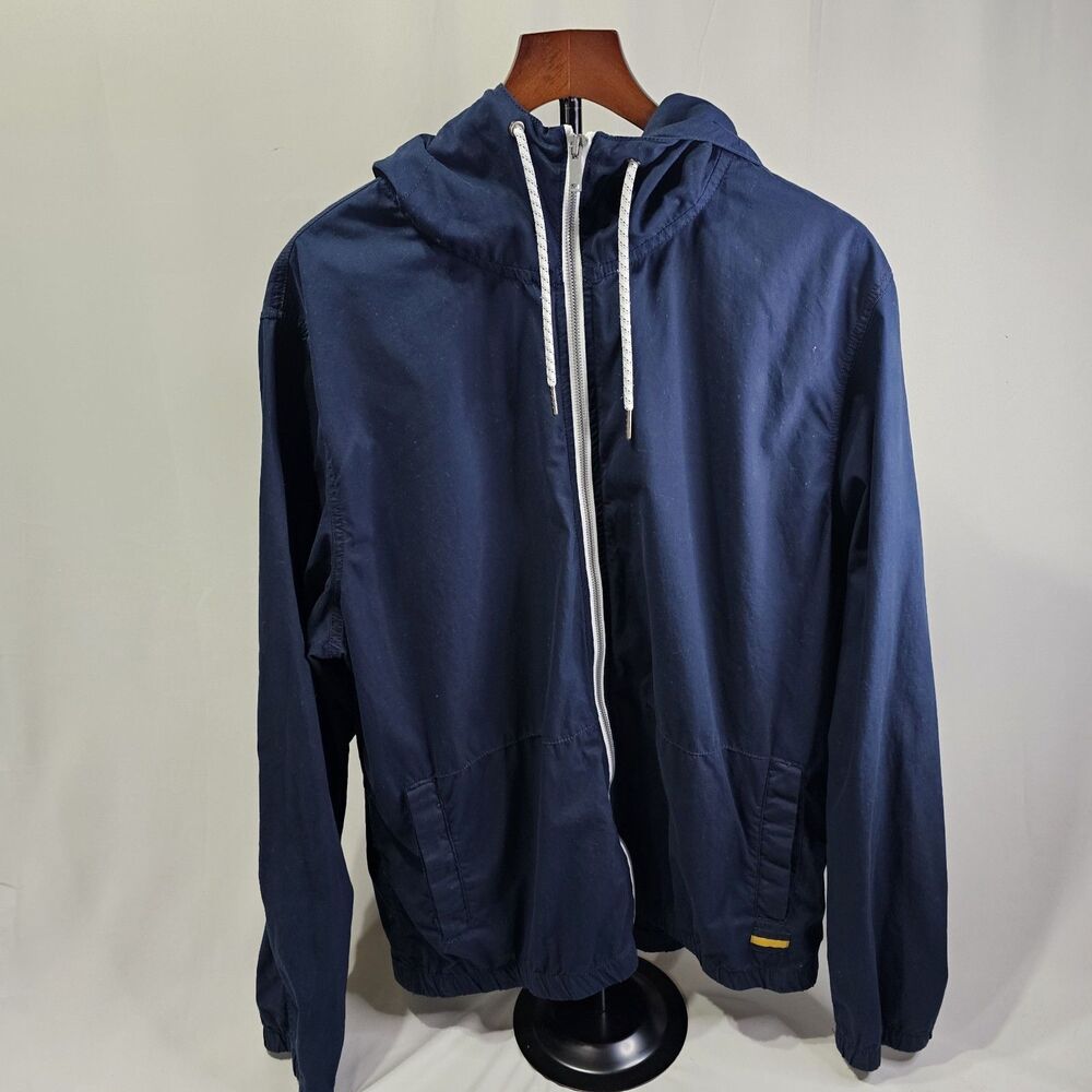 Denim & Flower Jacket Men's Cotton Blue Full Zip Drawstring Hoodie Size XL